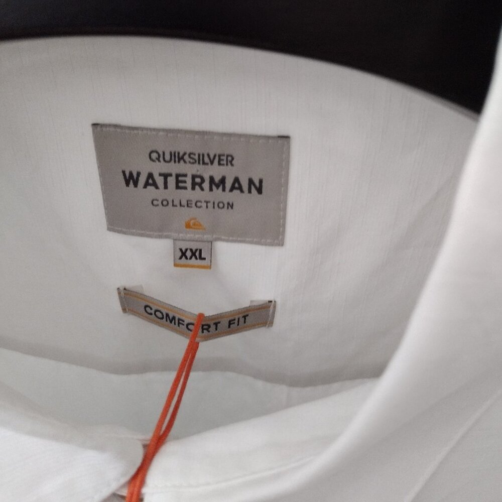 Quiksilver Waterman Men’s XXL Tahiti Palms Button-Up Shirt White NWT - Picture 9 of 14